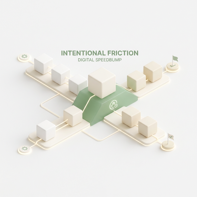 3D isometric graphic of a digital speedbump and decision gate